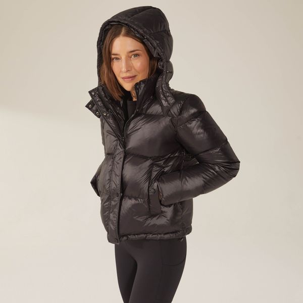 Adeline Hooded Down Puffer Jacket - Black / XS