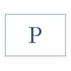 Caspari Navy Embossed Initials Boxed Note Cards in Letter P, 8 Cards & Envelopes