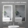 40x32 inch Dimmable LED Mirror Bathroom Mirror Antifog Wall Vanity Makeup Mirror