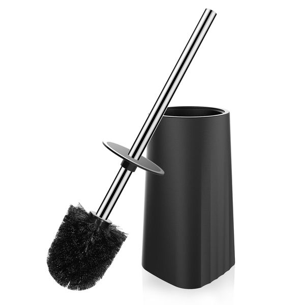 SetSail Toilet Brush, Toilet Bowl Brush and Holder Compact Size Toilet Brushes for Bathroom with 304 Stainless Steel Handle Toilet Cleaner Brush with Durable Scrubbing Bristles, Splash-Proof