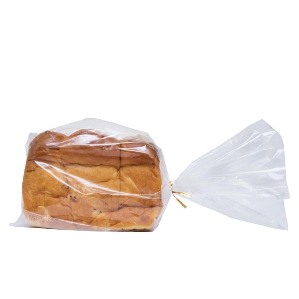 Wowfit Bread Poly Bags – Pack of 100 Entirely Transparent Clear Bakery Bags – Bread Loaf Packing Bags with 100 Gold Twist Ties – 8x4x18-Inch Grocery Bread Bags