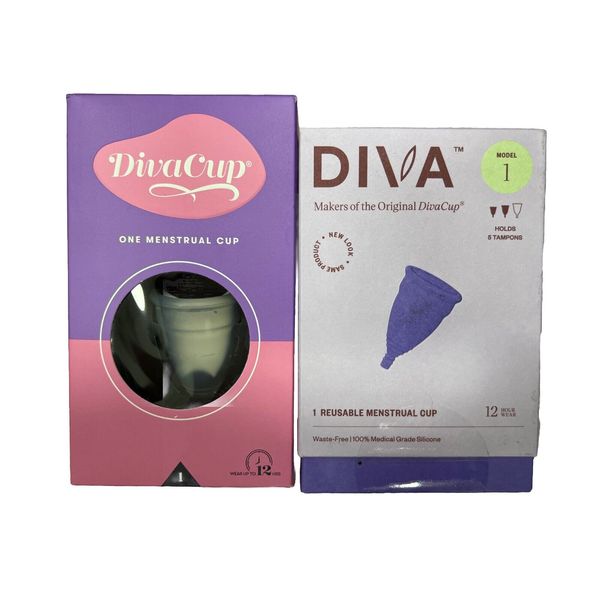 LOT OF 2 DivaCup, Model 1, 1 Reusable Menstrual Cup