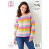 King Cole 5950 Knitting Pattern Womens Striped Sweaters in Big Value Chunky