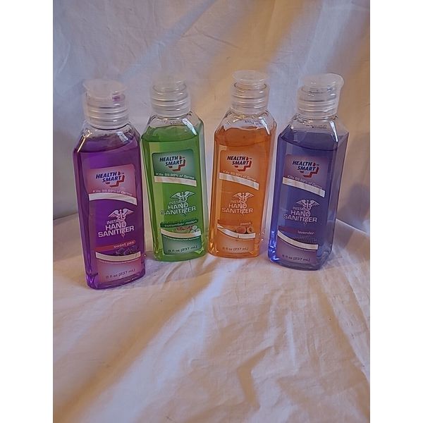 Health Smart Hand Sanitizer Lot Of 4 bottles 8 oz each Aloe and Vit E