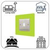 Single Light Switch Surround | Square | Acrylic Back Panel or Finger Plate | Plug, Font Colour:Lime Green