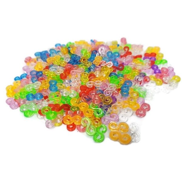 S-shine Clips for Loom Rubber Band for DIY Bracelet Making Refill Kit Connectors (like S Clips C Clips) for Plastic Chain Links Bracelet