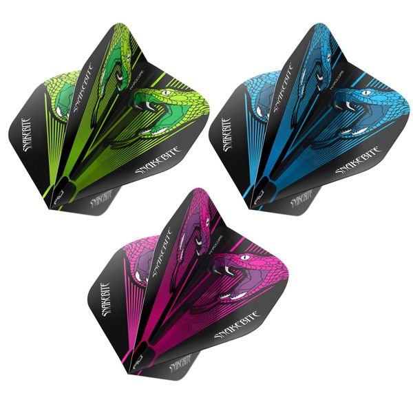 RED DRAGON Peter Wright Snakebite Translucent Flight Pack - 3 Sets Per Pack (9 Dart Flights in Total)