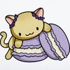 CafePress Macaron Kitty 35x21 Wall Decal