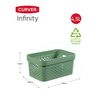 Curver Infinity Dots Set of 4 Rectangular 100% Recycled Small Storage Boxes 4.5 Litres - Green