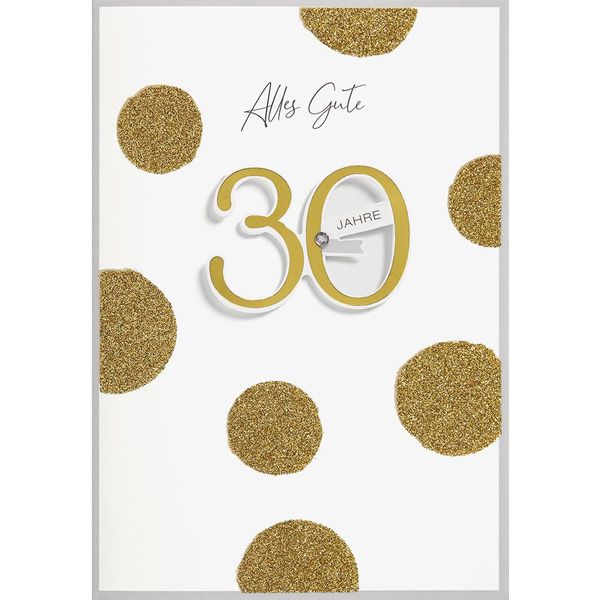 Lifestyle 30th Birthday Card - Number Card - 11.6 x 16.6 cm