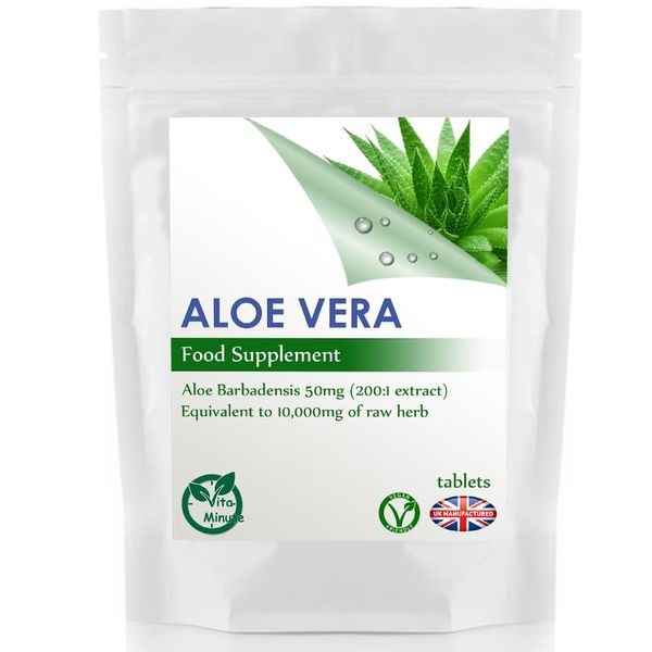 Aloe Vera 10,000mg - 100 Tablets (Vegan) Healthy Hair, Skin and Nails | Colon Cleanse & Digestion Support