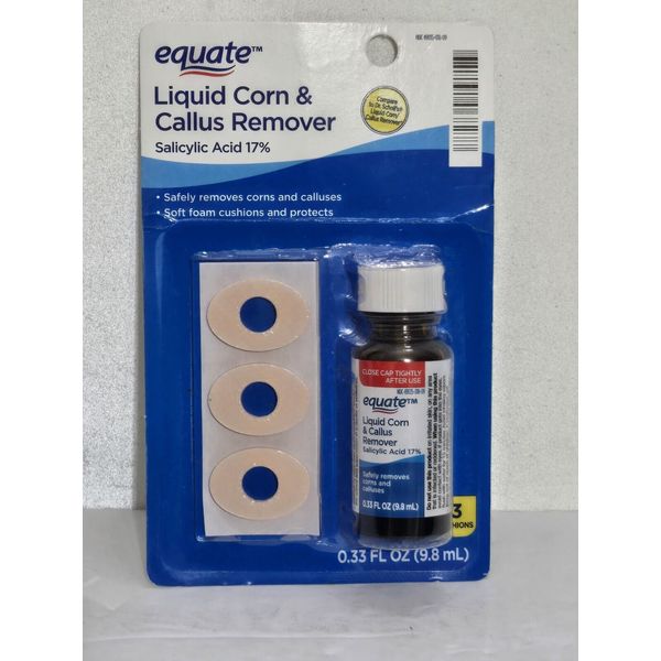 Equate Liquid Corn & Callus Remover with Cushions 0.33 oz Relieves Pain & Corns