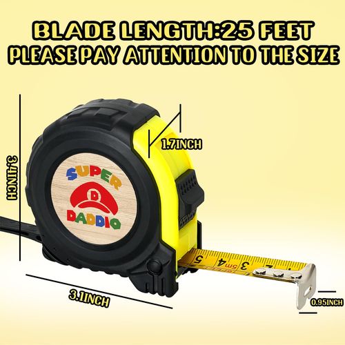 Tape Measure Dad Gifts from Daughter Son Fathers Day Birthday Christmas Gfits for Dad Father Bonus Dad Best Dad Ever Gifts Super Daddio Tool Gifts Tape Measure 16FT