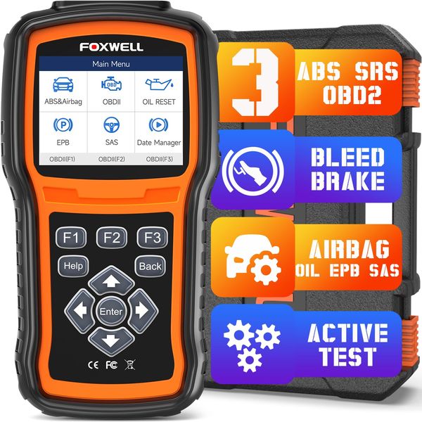 FOXWELL NT630 Plus OBD2 Scanner Diagnostic Tool, 2024 ABS Scan Tool Bleeding Brake SRS Scanner Car Code Reader Bidirectional Control with Airbag Light Reset SAS Oil Light EPB Service