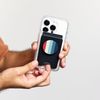 Cute Stripes Pattern White Red Blue Theme Minimalist PopSockets PopWallet for MagSafe