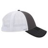 OTTO 6 Panel Low Profile Contrast Vertical Mesh Back Cap - Blk/Ch.Gry/Wht