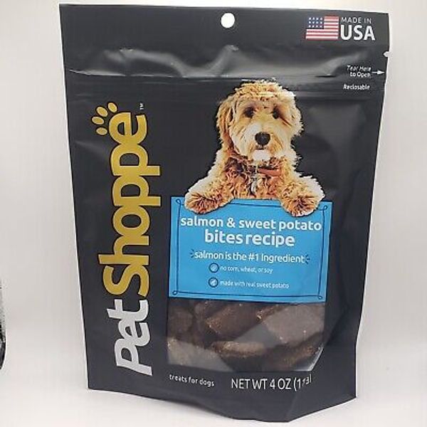 Pet Shoppe USA Dog Treats Salmon & Sweet Potato Bites 4 Oz EXP 07/25