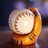 Baseball and Gloves Ceramic Salt and Pepper Shakers Set