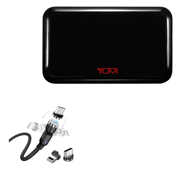 BoxWave Cable Compatible with Tumi Global Locator - MagnetoSnap AllCharge Cable, Magnet Charging Cable USB Type-C Micro USB - Jet Black