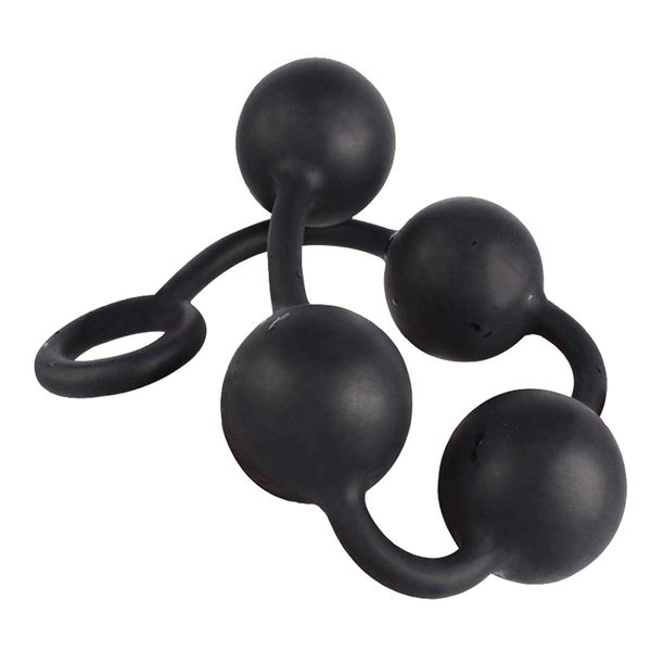 Edostree XQGS-01 Plug, Beads, Development, 4 Rows, Super Big Silicone, Adult Toy (L)