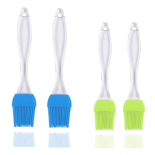 Pastry Brush Silicone, 4 Pcs- 7" & 8" Basting Brush Set, Heat Resistant Oil Brush for Cooking Kitchen Baking Barbecue Grilling Meat