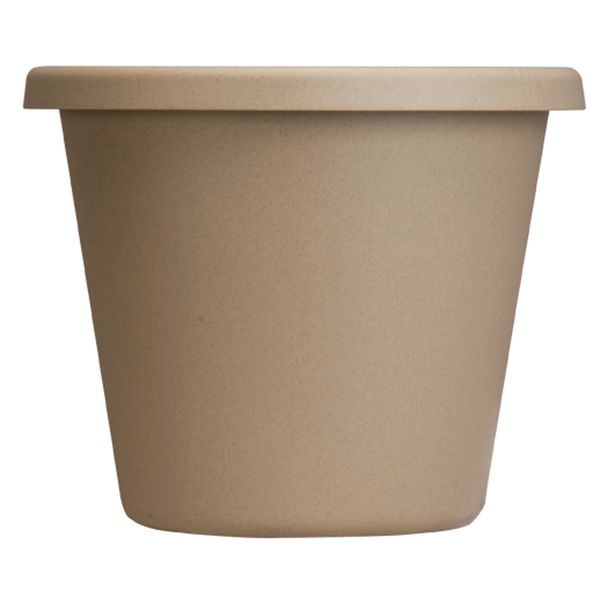 The HC Companies 17 Inch Round Classic Planter - Plastic Plant Pot for Indoor Outdoor Plants Flowers Herbs, Sandstone