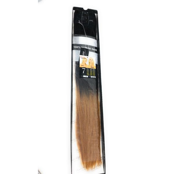 LORD & CLIFF SEVEN PIECE STRAIGHT REMY HAIR CLIP IN EXTENSION 18" OMBRE (2/GOLD BROWN)
