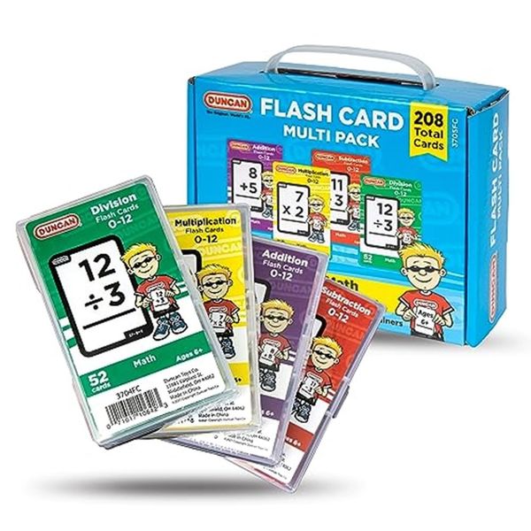 Duncan Math Flash Cards - Multi Pack Combo Set (Addition, Subtraction, Multiplication, Division)