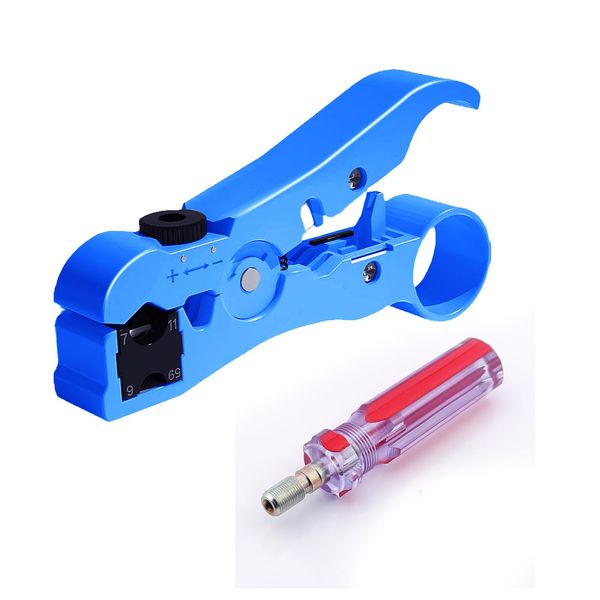 CMD Coaxial Cable Stripper, F-Type Contact Stopper, Wire Stripper, Electrician, Nipper, Waterproof, Convenient, Lightweight, Cable Cutter, Peeler, Coaxial Cable Cutting, Electrical Work, 4C, 5C,