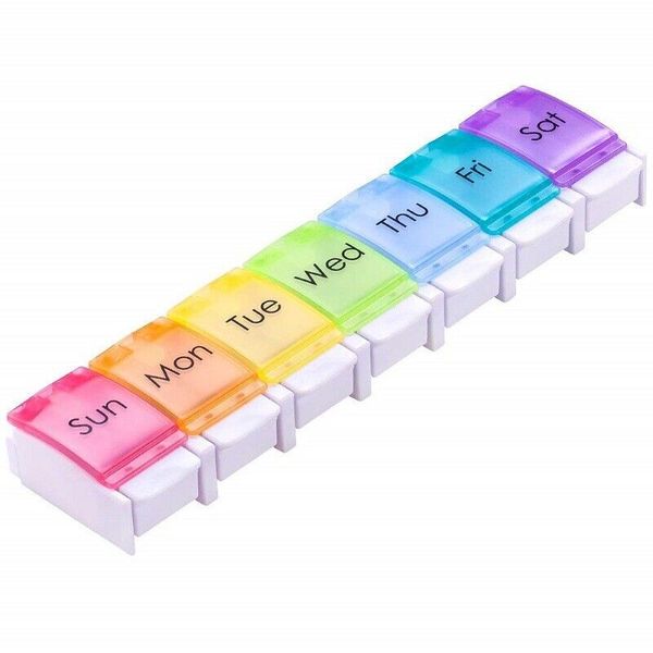 7 Days Pills Box Daily Medicine Holder Case Pill Organizer Push Button Weekly