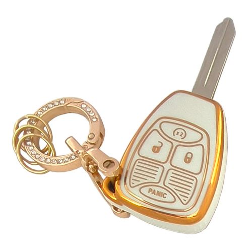 Key Fob Cover for Jeep/Dodge Soft TPU Car Key Shell Case Protector Compatible with Jeep Wrangler/Compass 2007-2018/Dodge Ram/Durango 2007-2009 Caliber 2007-2012 Nitro 2007-2011 Dakota 2008-2011