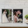 5x7 Hinged Double Cast Metal Picture Frames, Silver Rope Design