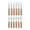 Amefa Steak Knives and Forks Server Set Wood Set of 12