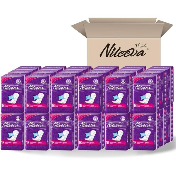 Nileeva Individually Wrapped Super Maxi Sanitary Napkins Feminine Care, Super Value (576 Pads= 16 Pads/Pack X 36 Packs) Bulk Buy