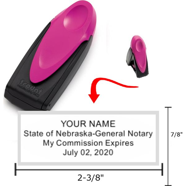 Pink Exclusive Mobile Notary Pocket Stamp | Nebraska