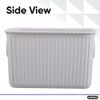 Superio 1.5 L Mini Ribbed Storage Bin- Plastic Storage Bin (White Smoke, 4 Pack)