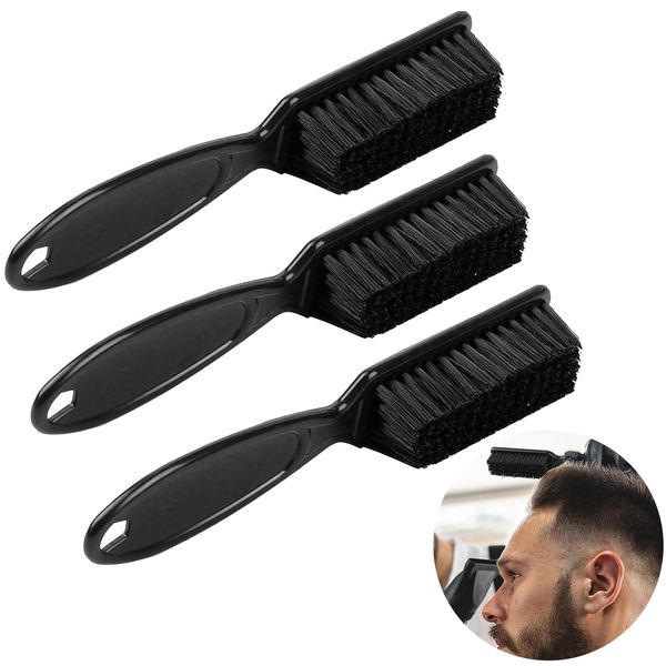 Xumann 3PCS Fade Brush, Barber Brushs, Beard Cleaning Brush, Styling Tool Hair Brush for Men Women (Black)