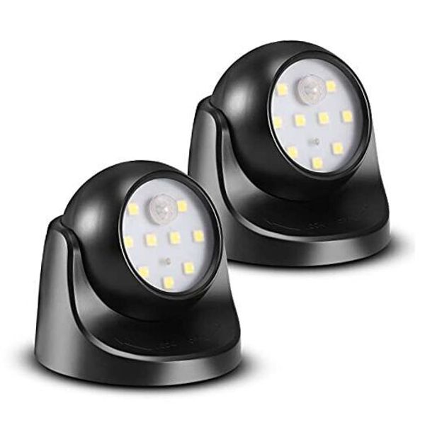 6000K Waterproof Wireless Battery Powered LED Wall Light Fixture with 2 Pack