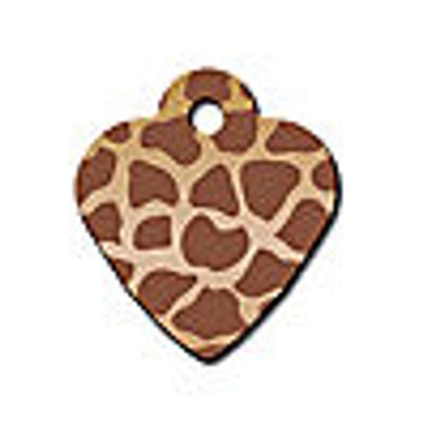 GIRAFFE WILDLIFE PRINT PERSONALIZED SM HEART PET ID TAG