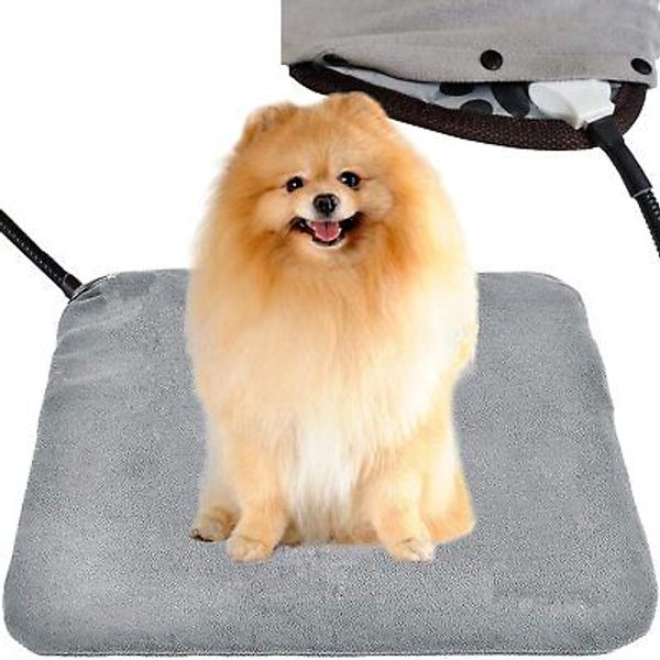 Pet Heating pad for Small Dog cat Heated Bed with Soft Washable Cover Puppy H...