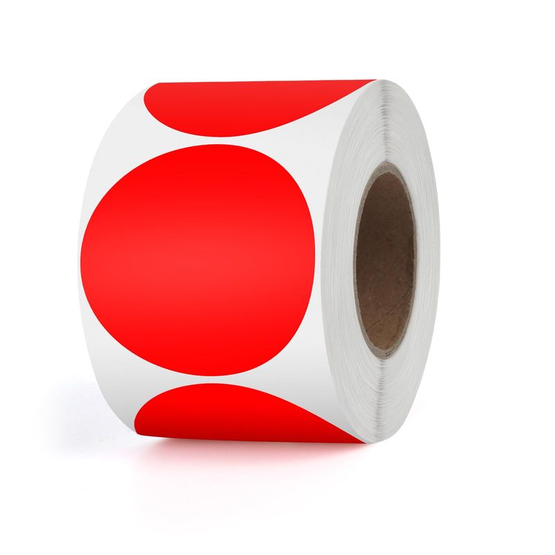 YIKIADA Thermal Label Sticker, Red, Round Seal, Diameter 2.0 inches (50 ...