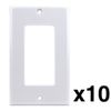 Construct Pro Decorative Single Gang Wall Plate (10-Pack, White)