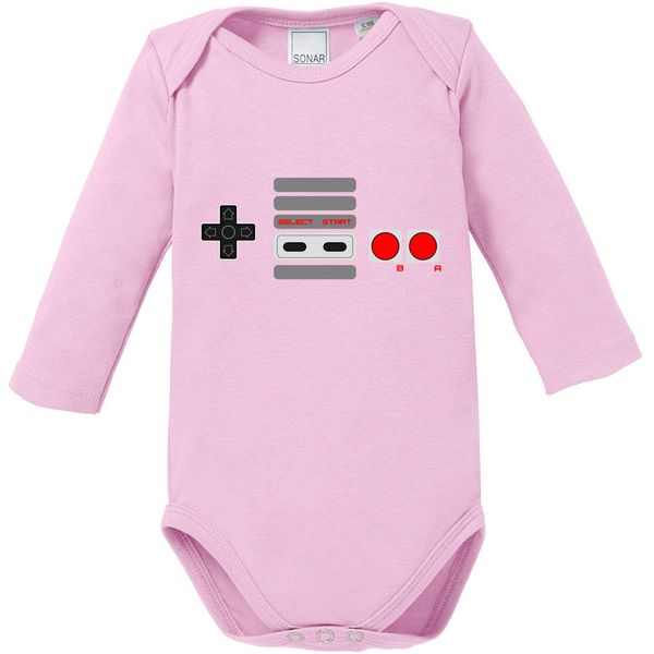EZYshirt® NES Controller Baby Body Long-Sleeved Organic Cotton - 62