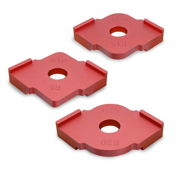 Evwoge Set of 3 Radius Jig Router Templates Aluminium Alloy Radius Corners R5 R10 R15 R20 R25 R30