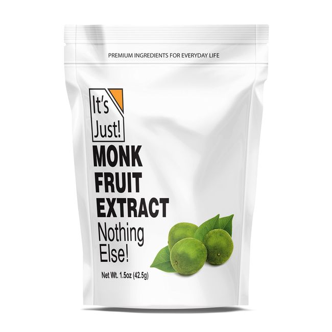 100% Monkfruit Extract Powder, Keto Friendly Sweetener, Monk Fruit, Sugar-Free, Non-GMO, Non-Glycemic (25% Mogroside V, 1.5oz / 42g)