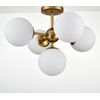 Mid Century 5-Light Semi Flush Mount Ceiling Light,Brass Sputnik Ceiling Light