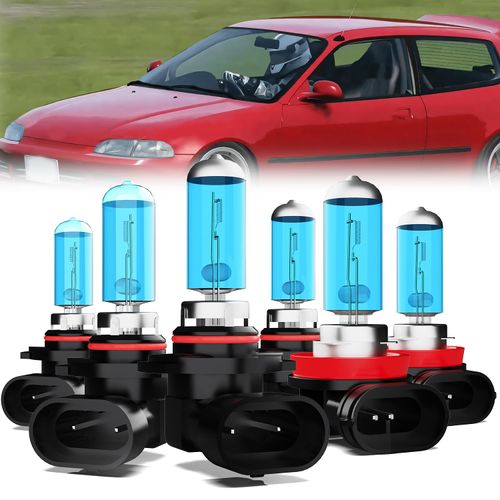 LECCIBUB Headlight Bulbs Compatible With Honda Civic 2006-2013, 9005 + 9006 High Low Beam + H11 Fog Lights Halogen Light Bulb, Super Bright 6000K White, Plug and Play, Pack of 6