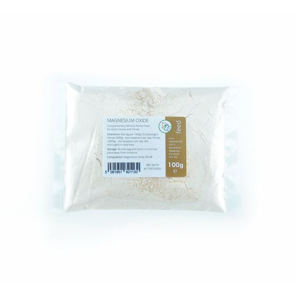 Magnesium Oxide Complementary Animal Feed Supplement 100g - 98.3% Pure
