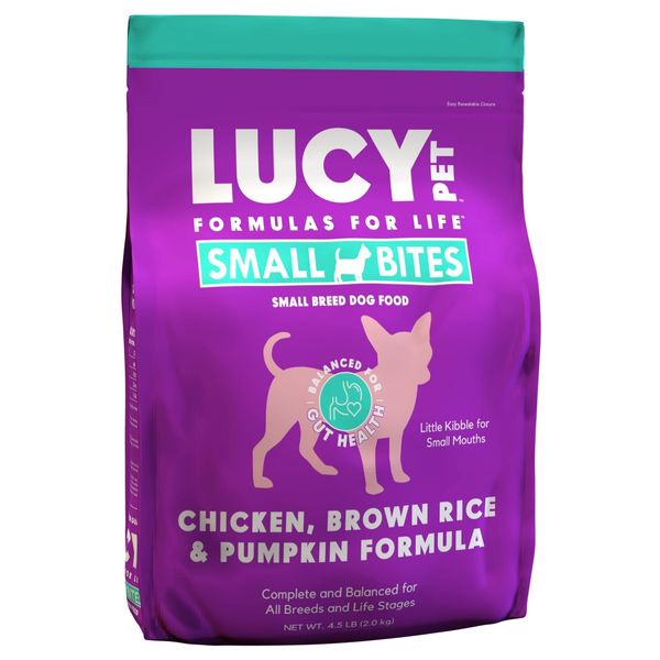 Lucy Pet Products Chicken, Brown Rice & Pumpkin LID Small Bites Dog Food 4.5lb