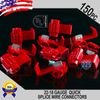 150 Pack 22-18 Gauge Red Quick Splice Tap Wire Connectors Install Terminals UL